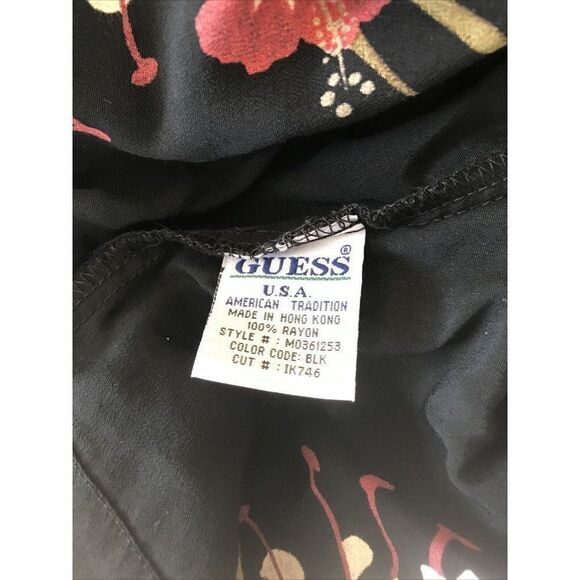 Guess Jeans Hawaiian Shirt Floral Buttons - Picture 5 of 5